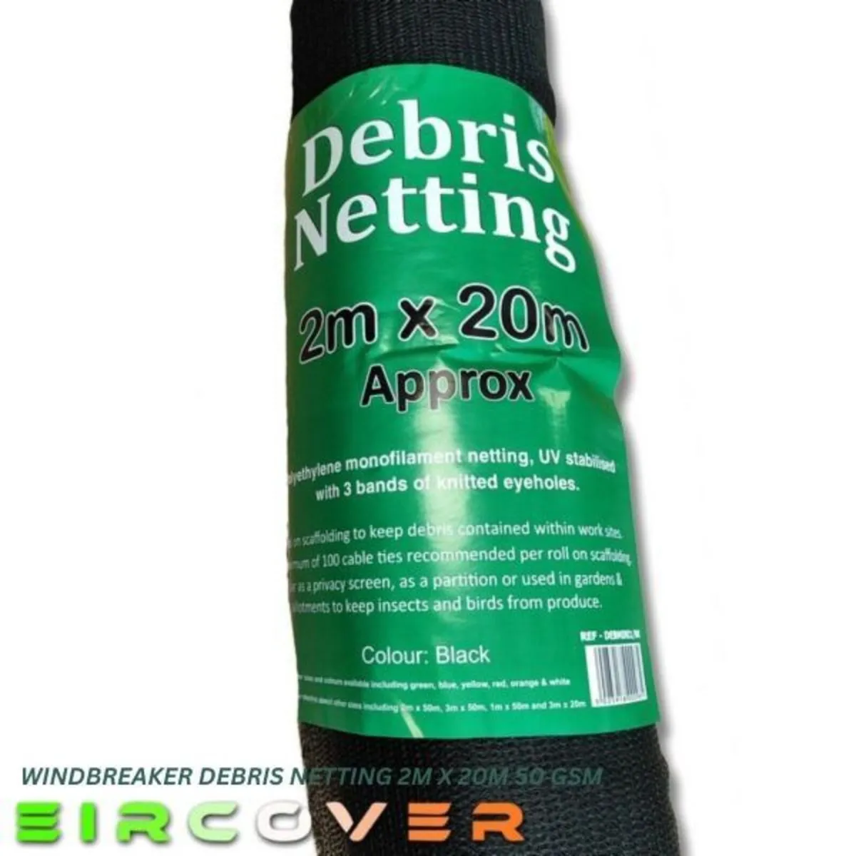 Windbreaker Netting 2m x 20m 50 gsm Black Economy - Image 1
