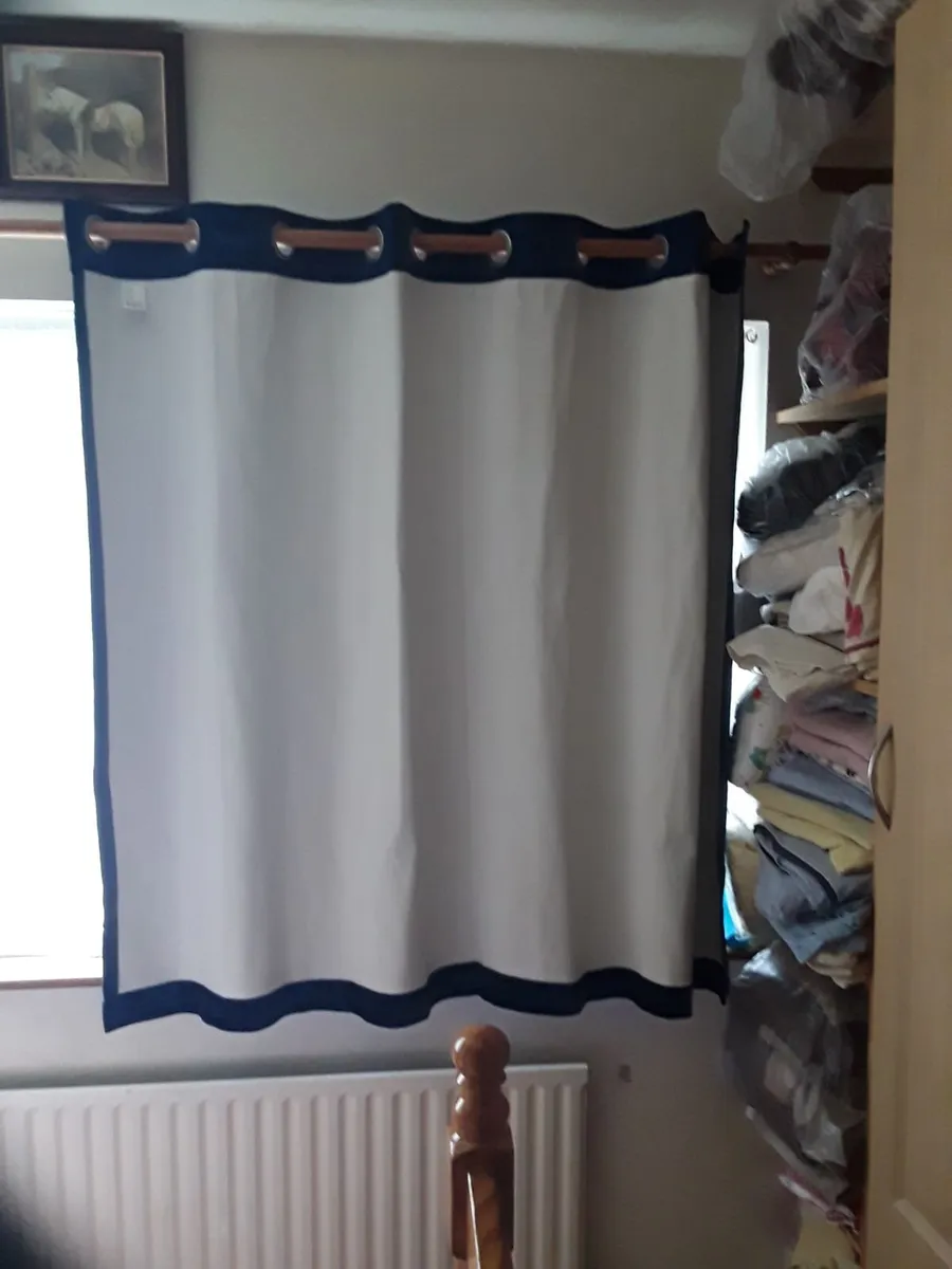 Lovely deep blue crushed velvet drapes - Image 2