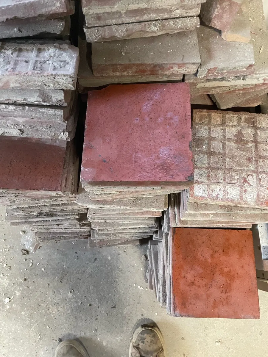 Old Earthenware Tiles- Red - Image 2