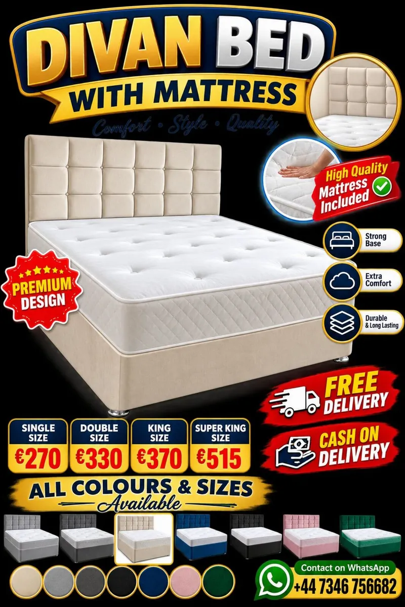 Divan Bed With Mattress – Premium Quality - Image 1