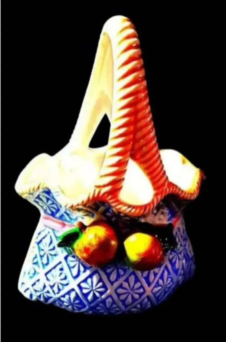 Vintage Ceramic Posy Basket - Image 1