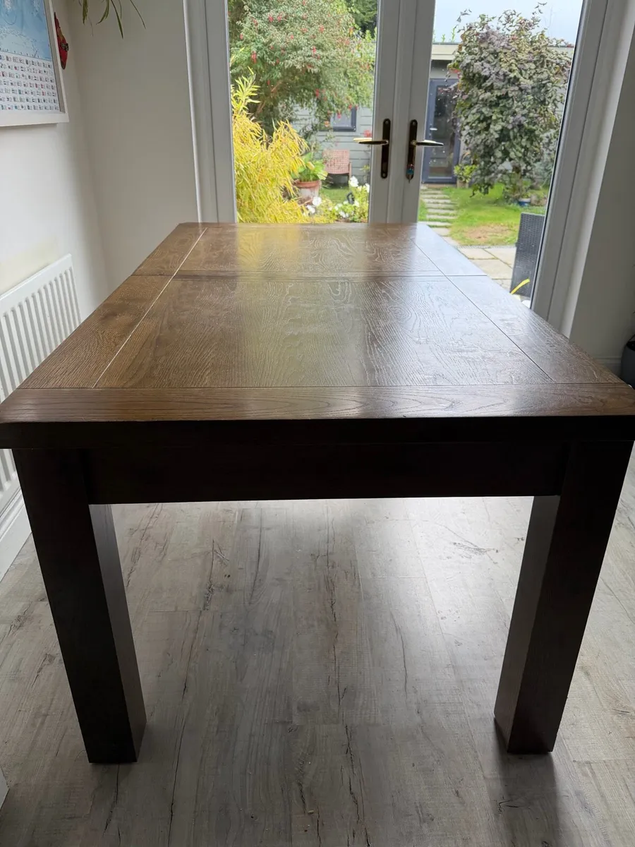 Solid Oak Extending Dining Table & matching Bench - Image 2