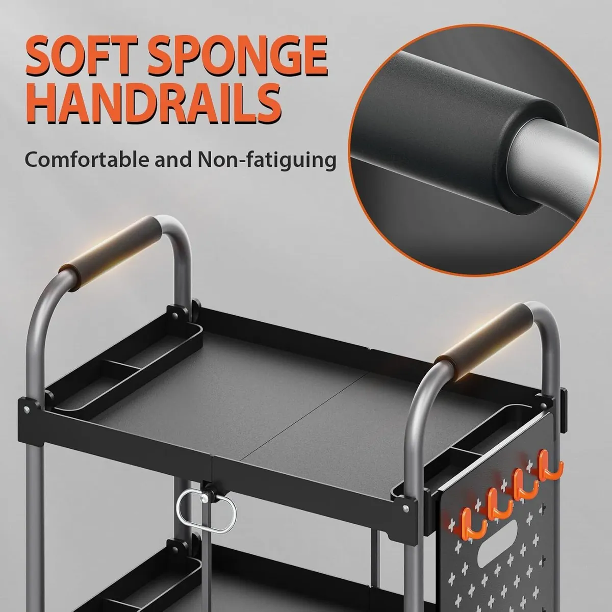 3 Tier Heavy Duty Foldable Utility Service Cart - Image 4