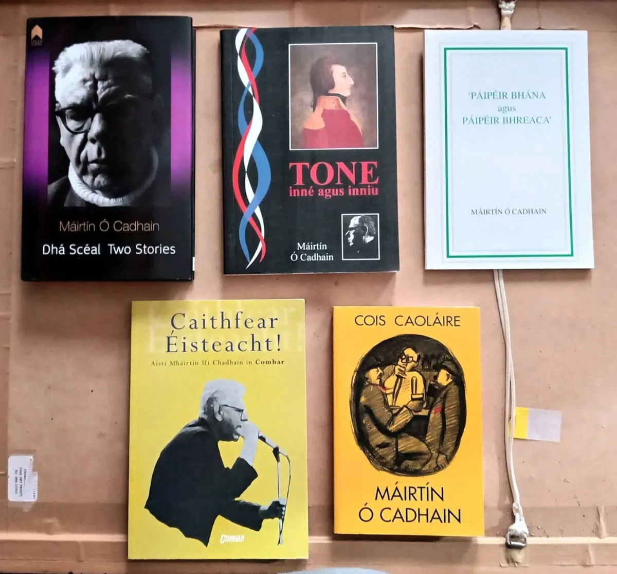 Five Máirtín O Cadhain Irish Books