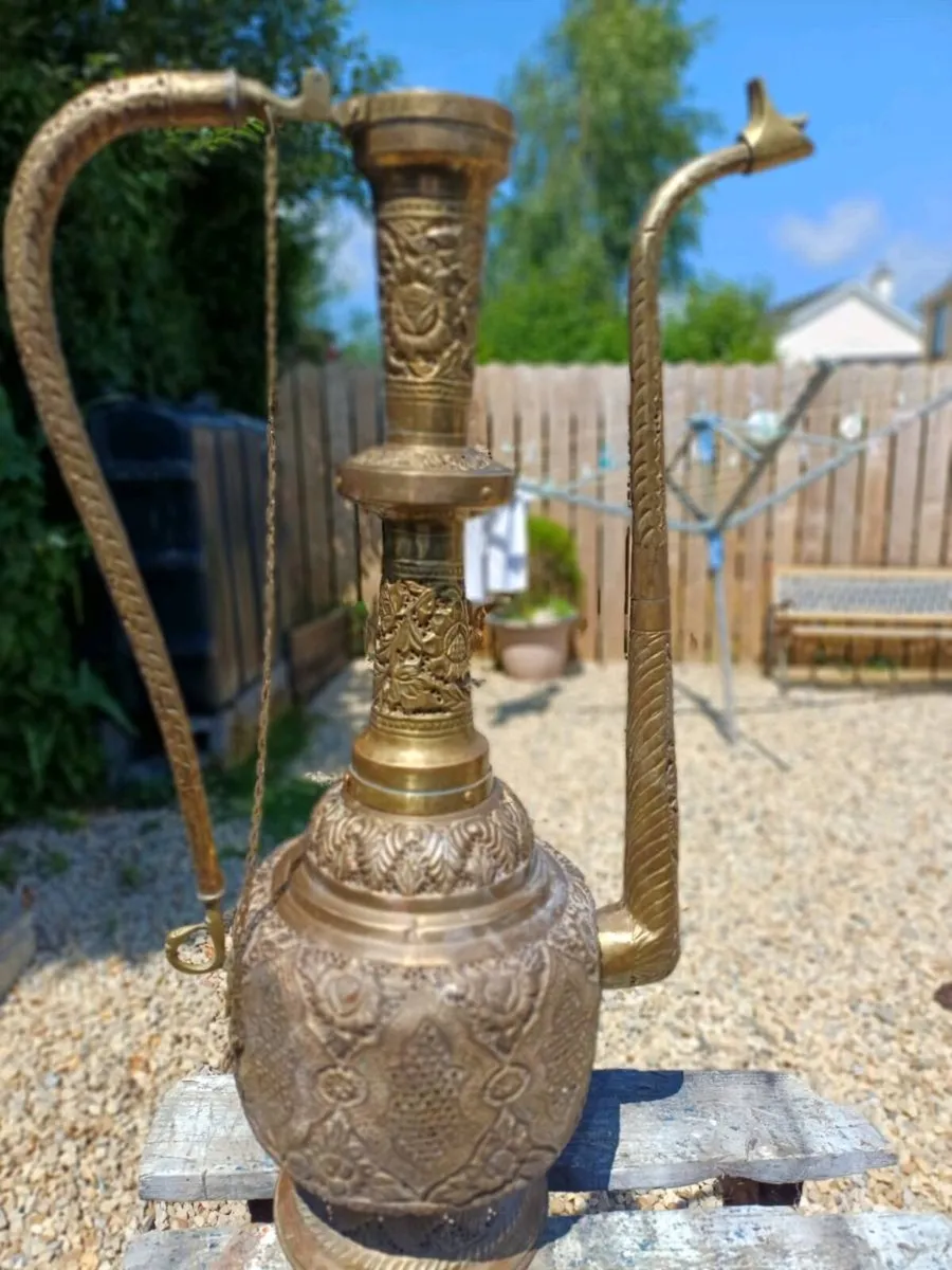 Large Antique Brass Ewer - Image 3