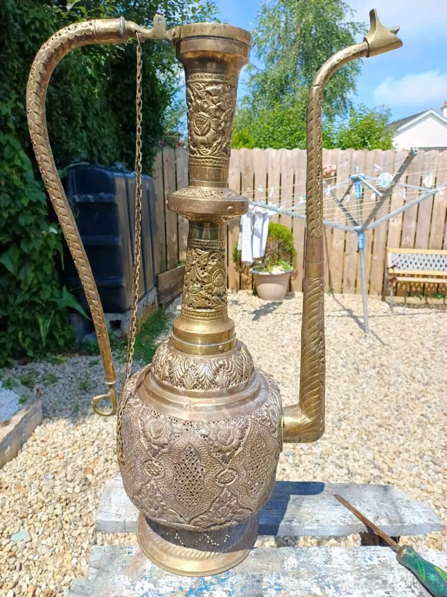 Large Antique Brass Ewer - Image 4