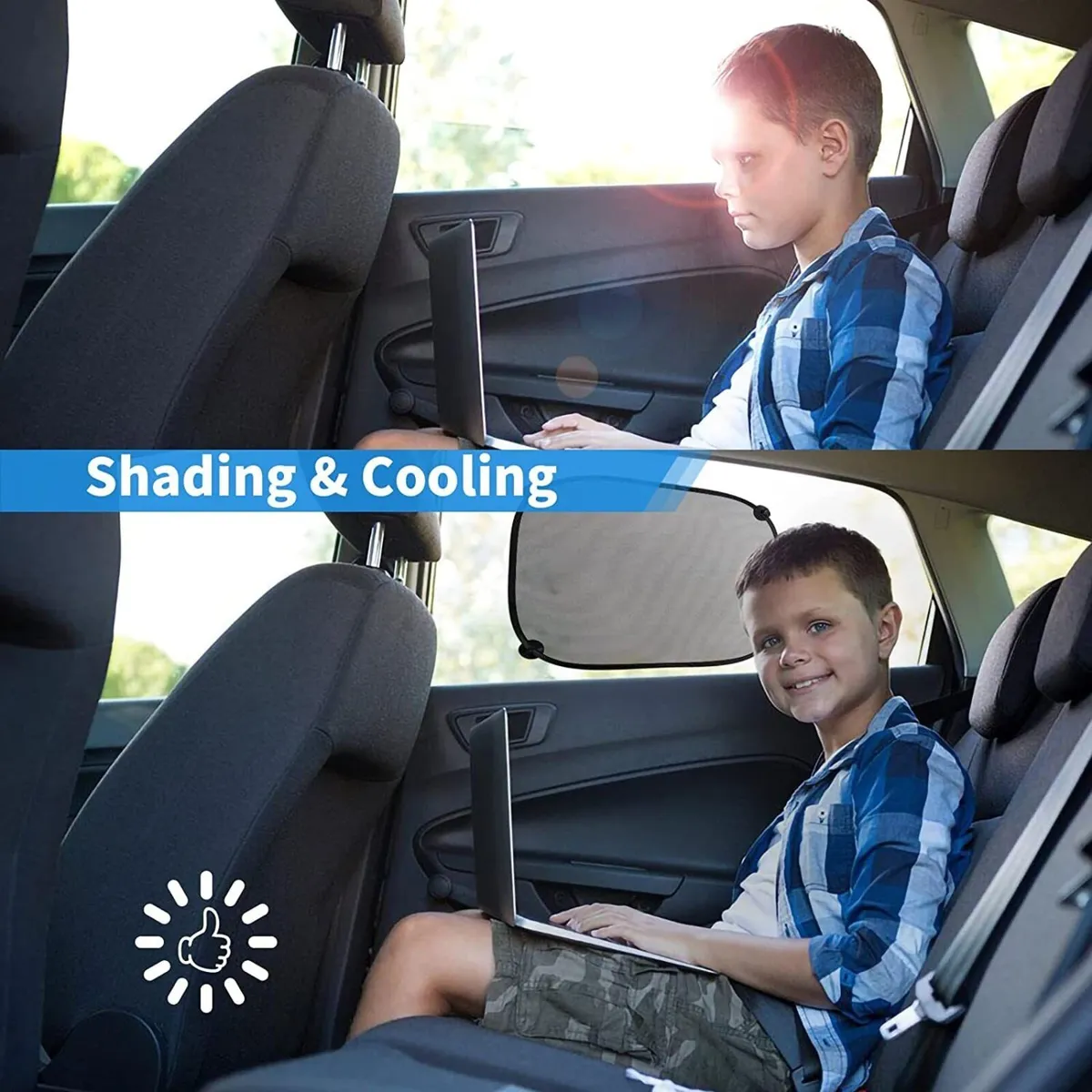 Kids Car Window Sun Shade with UV Protection - Image 4