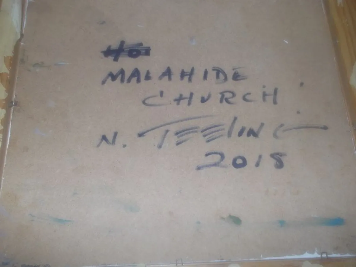 a oil painting on board by a dublin artist norman teeling malhide church - Image 4