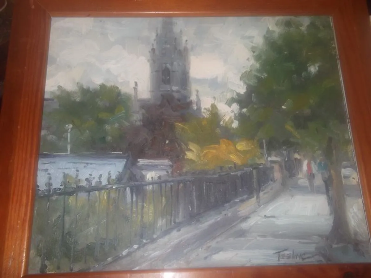 a oil painting on board by a dublin artist norman teeling malhide church - Image 2