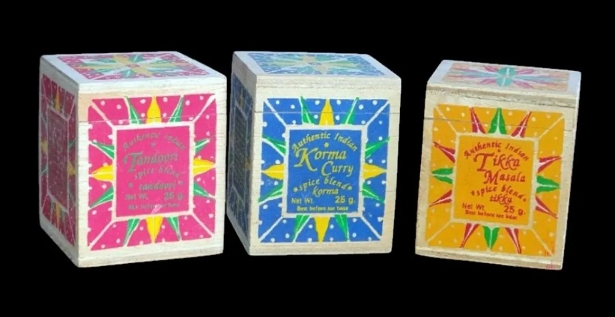 Trio Of Vintage Harrods Hand-Painted Spice Boxes - Image 2