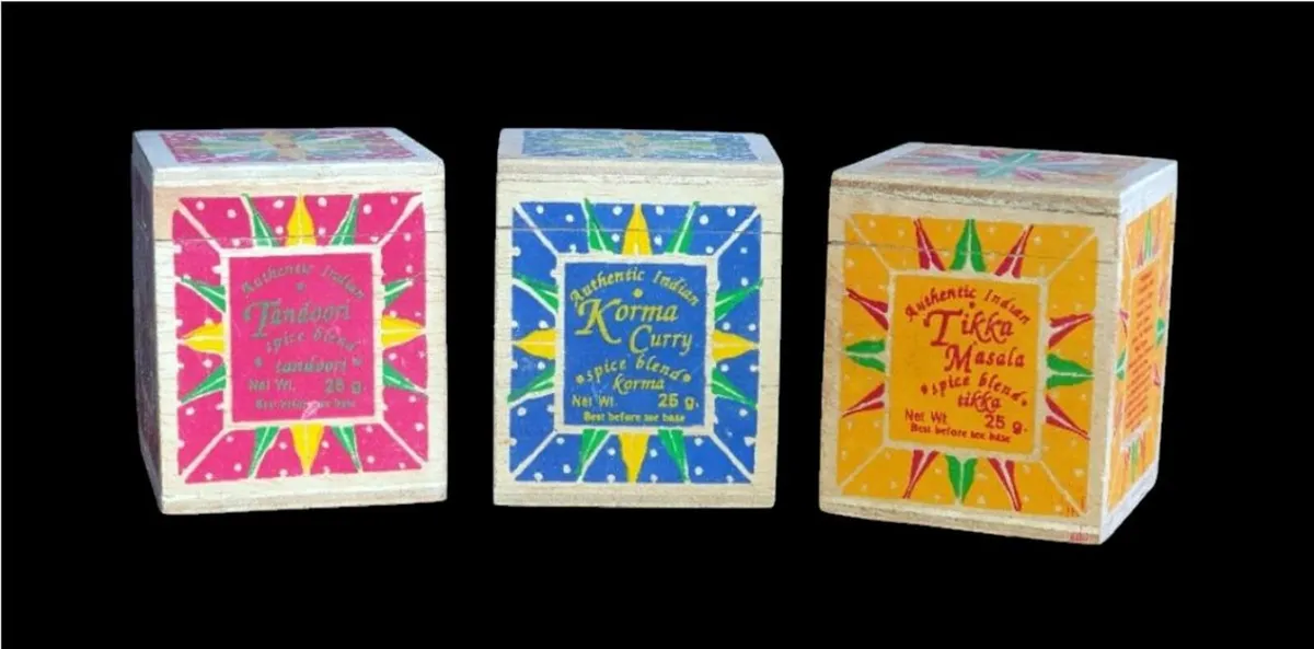 Trio Of Vintage Harrods Hand-Painted Spice Boxes - Image 3