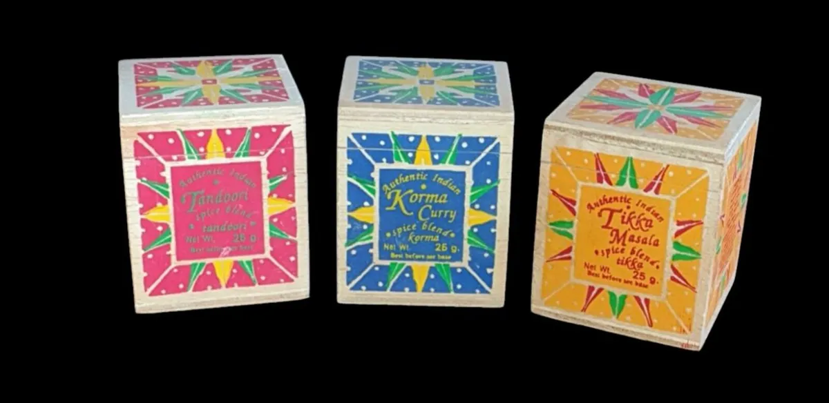 Trio Of Vintage Harrods Hand-Painted Spice Boxes - Image 4