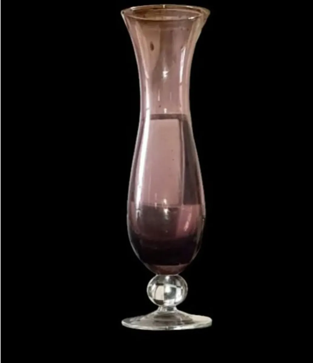 Vintage Harrods Amethyst Art Glass Vase - Image 2