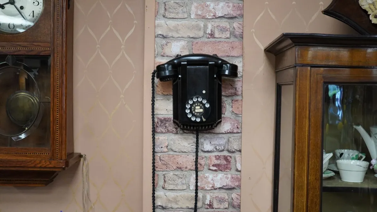 Black Bakelite Rotary Wall Telephone - Image 1