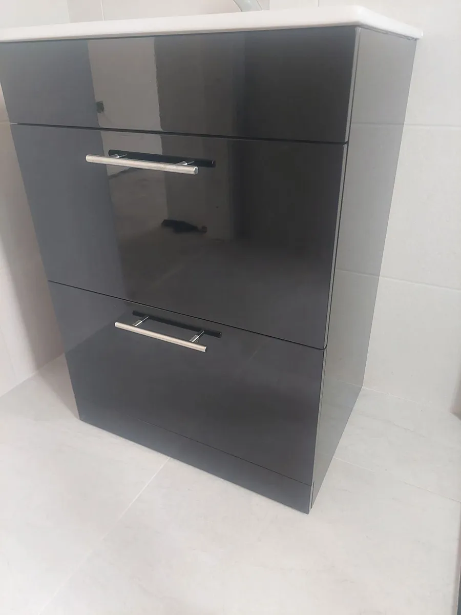 Black Sonas Bathroom unit 2 drawers New - Image 1