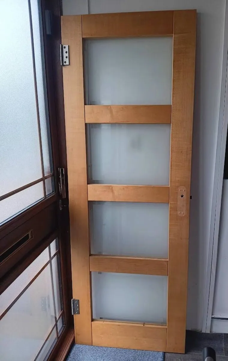 2 Shaker Style Internal Doors with Frosted Glass - Image 1