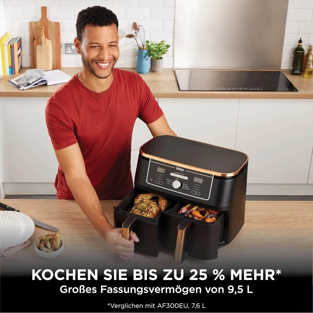 9.5L Dual Zone Air Fryer with Smart Cooking Probe - Image 4
