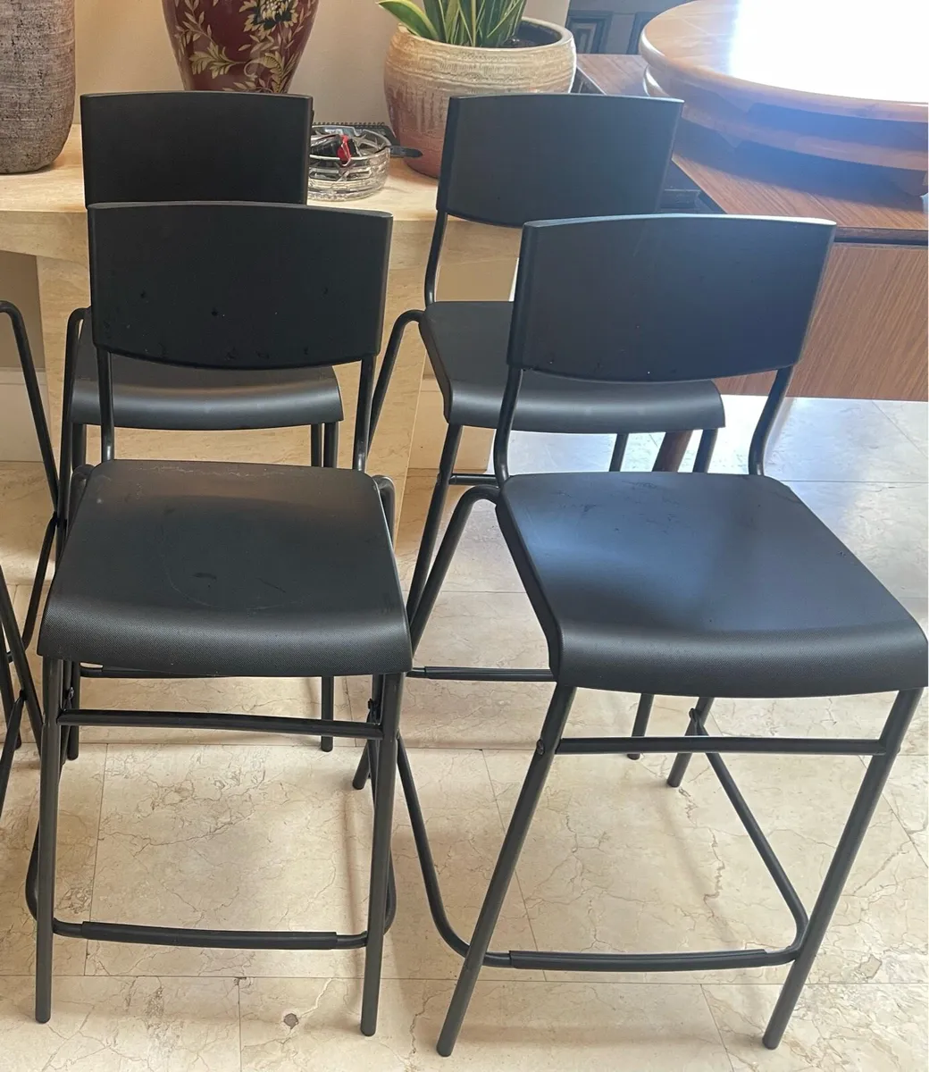 3 x Black Kitchen Breakfast Bar Stools - Deliver - Image 1