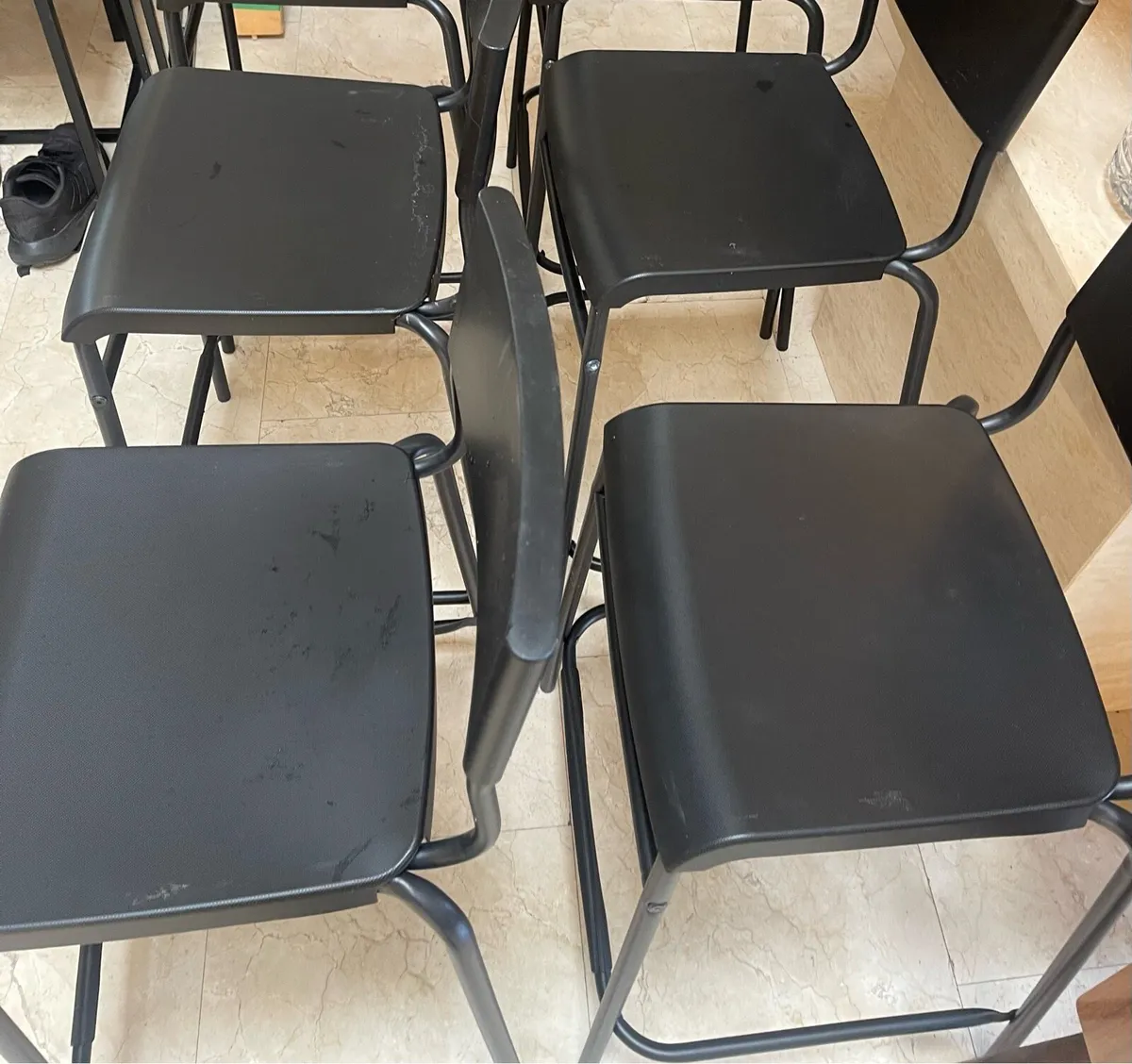 3 x Black Kitchen Breakfast Bar Stools - Deliver - Image 2