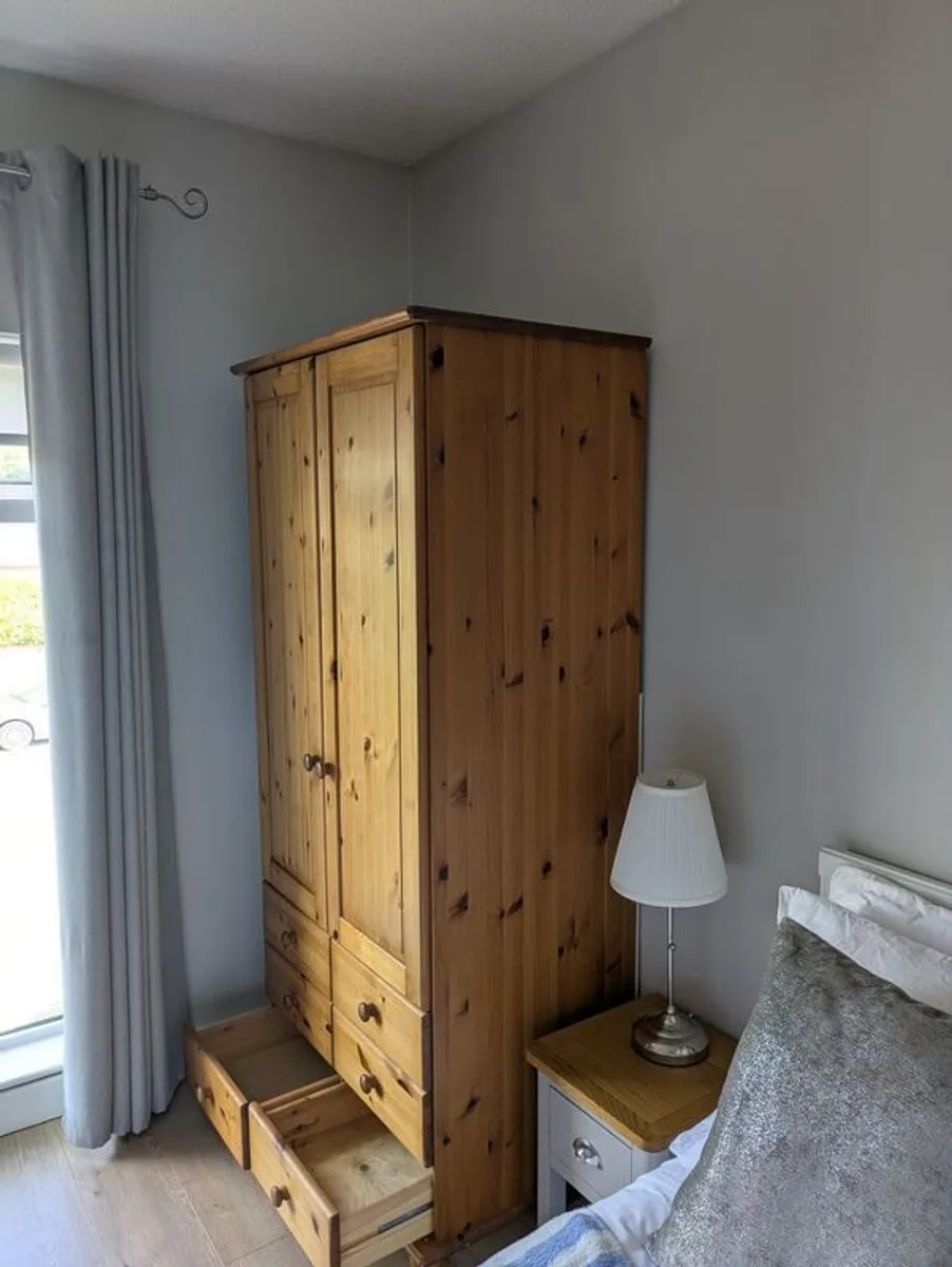 solid pine wardrobe with drawers. - Image 1