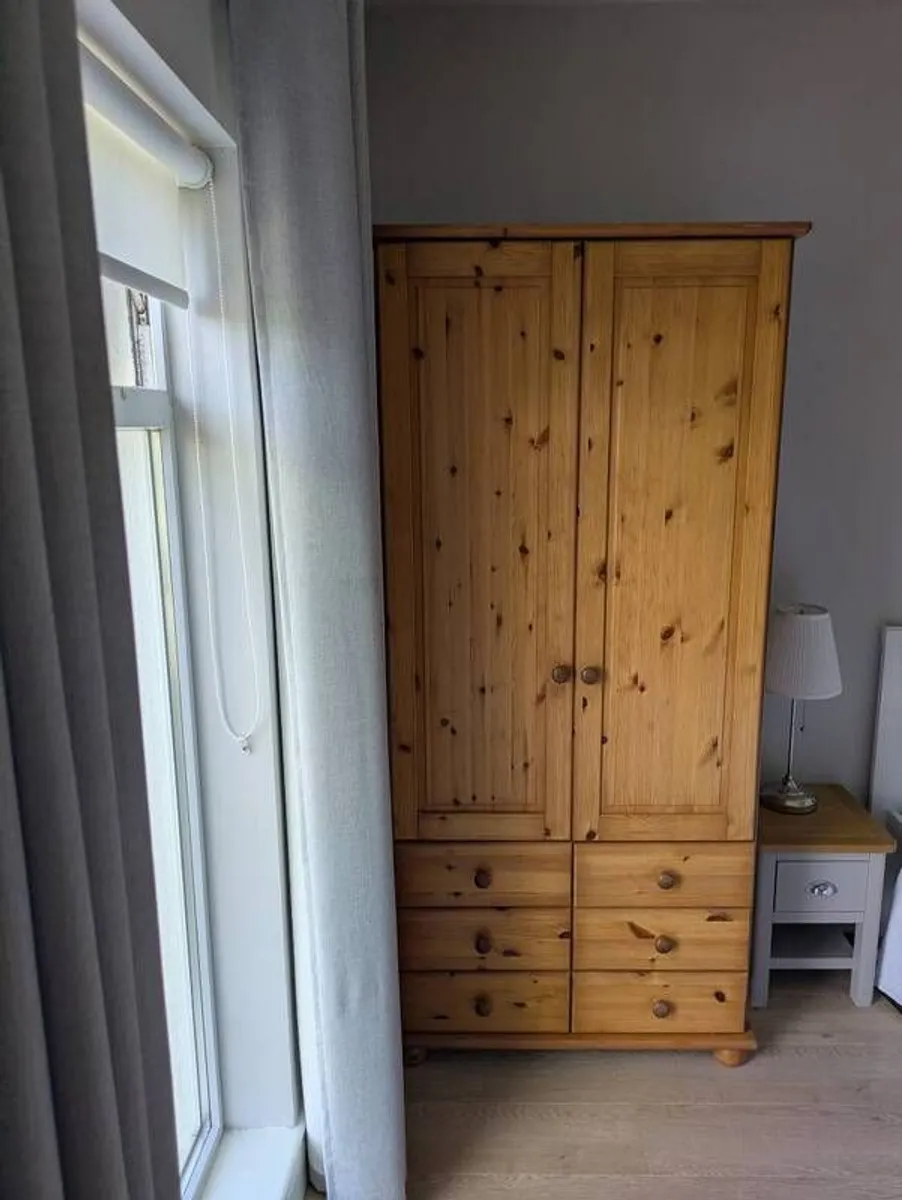 solid pine wardrobe with drawers. - Image 3