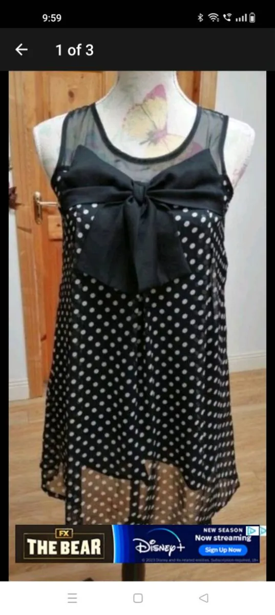Ladies AX PARIS Black dotty dress fully lined. Lik - Image 2