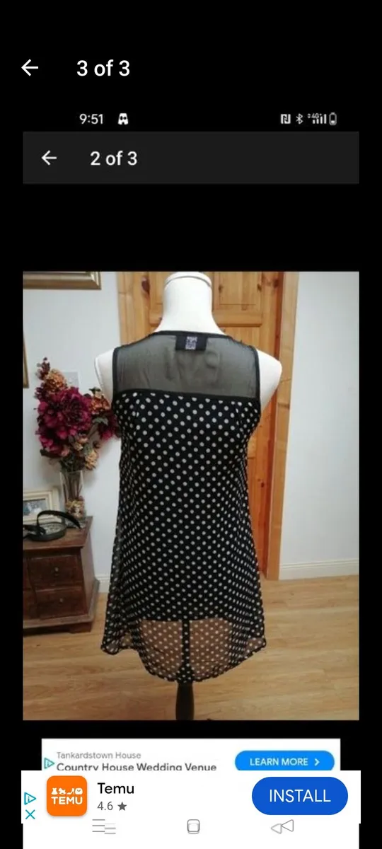 Ladies AX PARIS Black dotty dress fully lined. Lik - Image 4