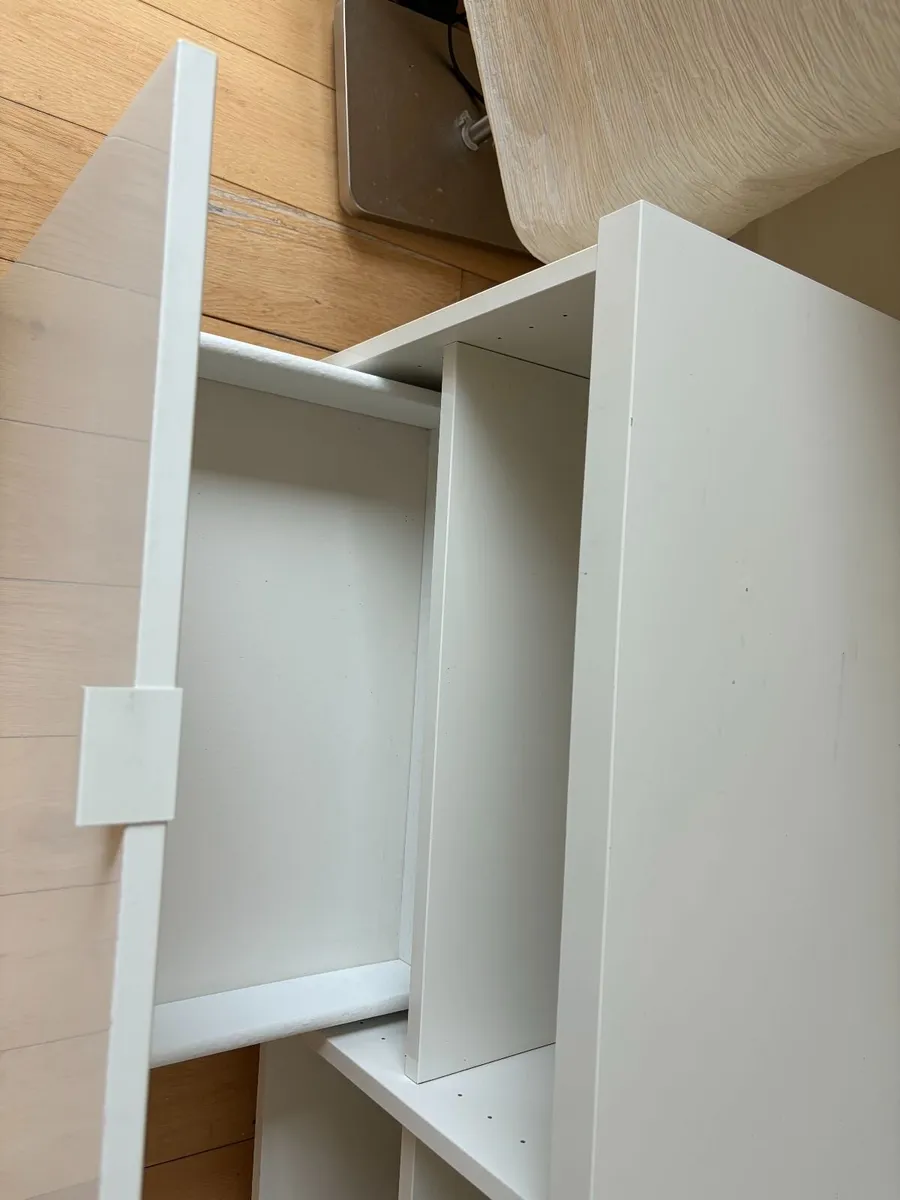 BYÅS TV bench, high-gloss white, 160x42x45 cm - Image 2