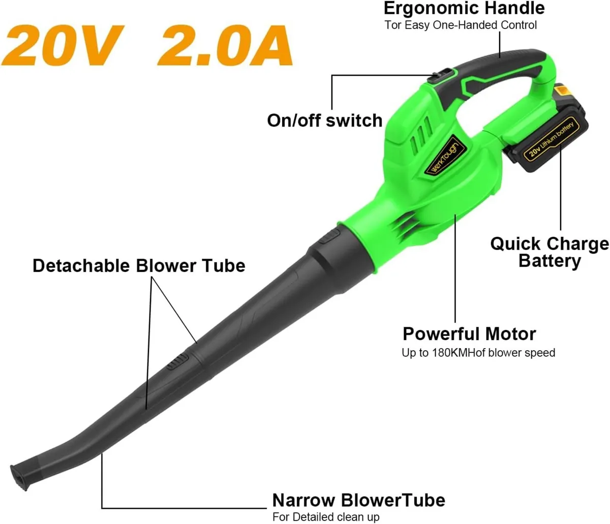 20V Cordless Electric Blower with 3.0Ah Battery - Image 2