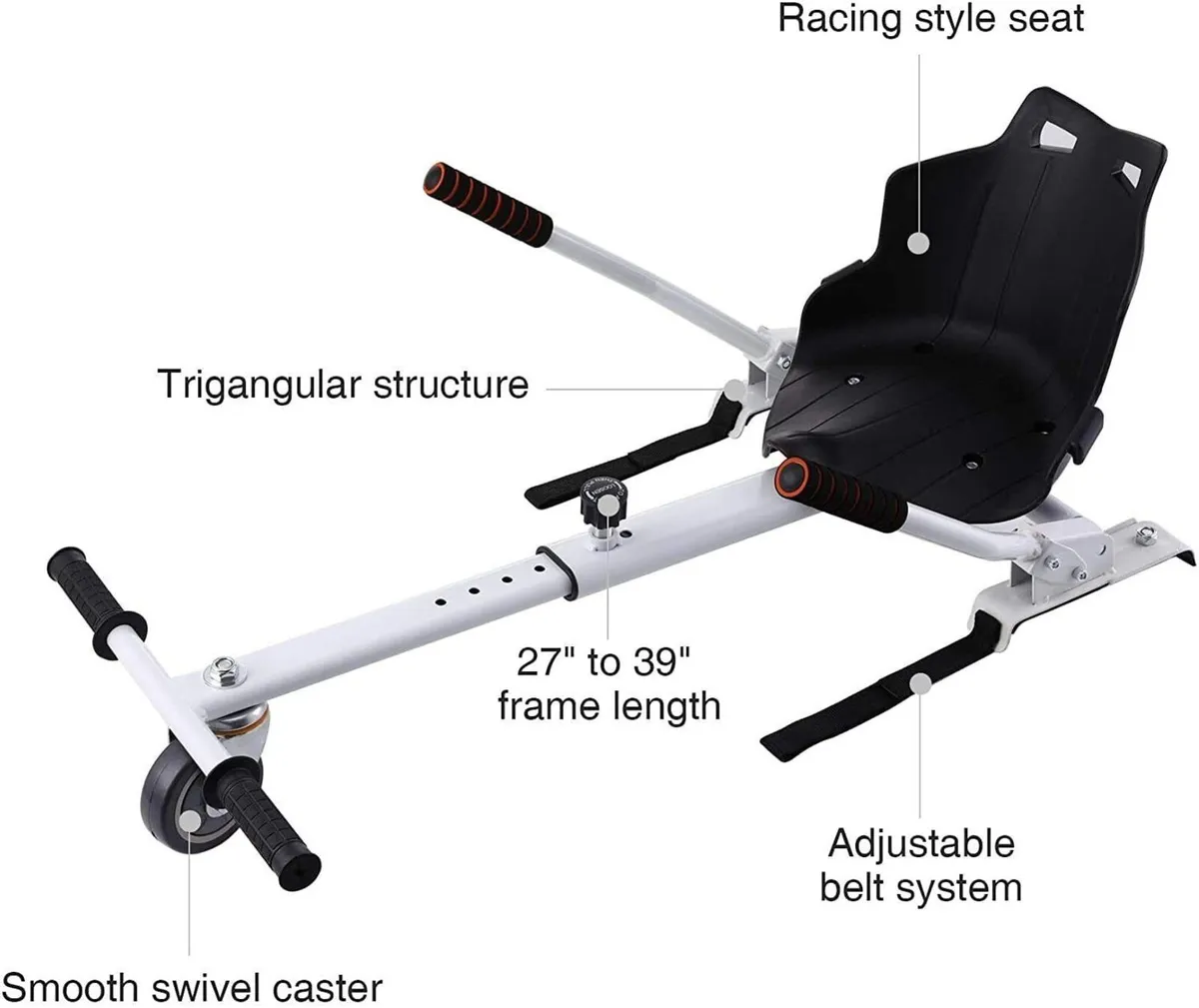 Hoverboard Kart Seat with Adjustable Straps - Image 3