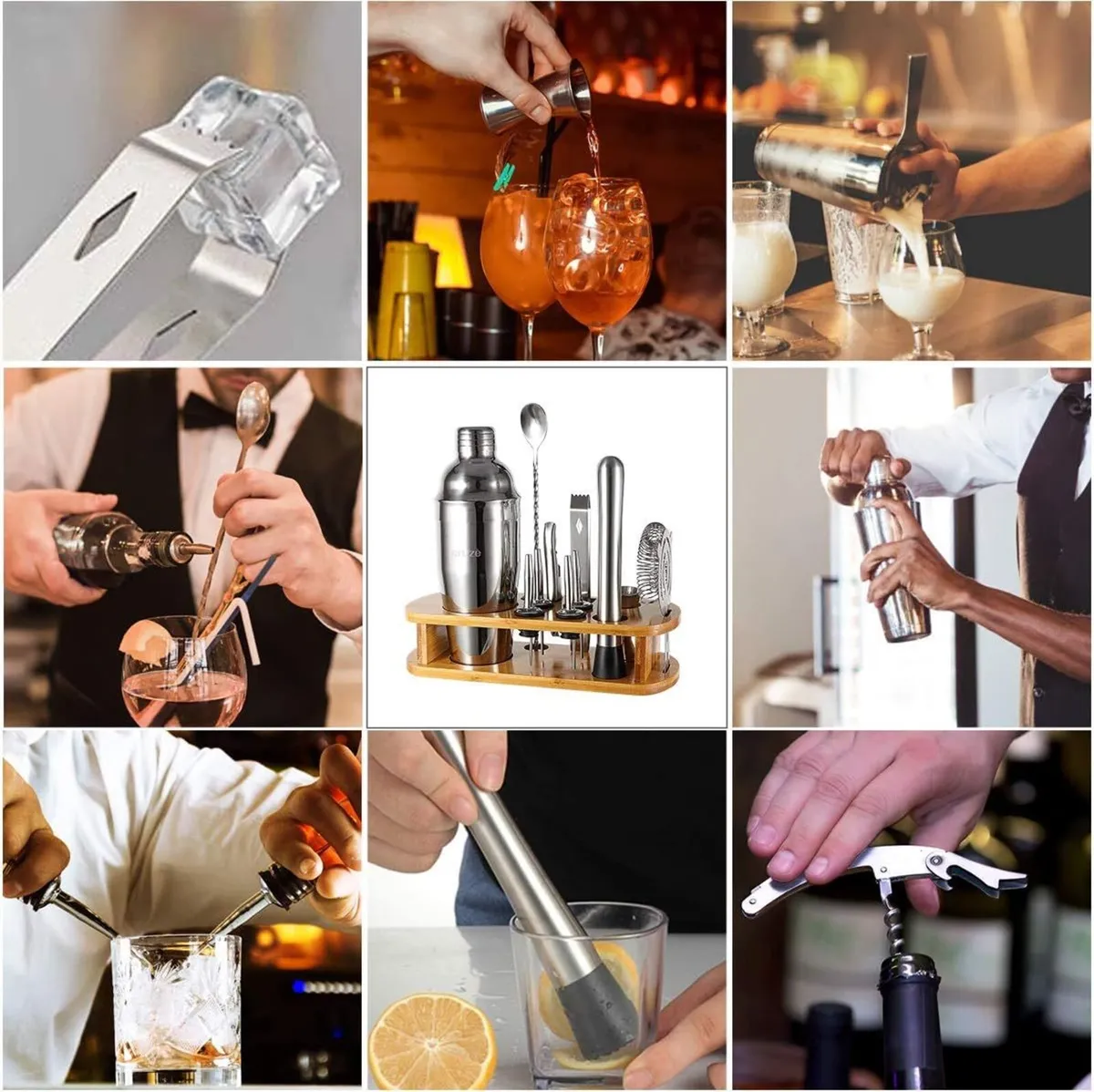 12-Piece Cocktail Shaker Kit with Stand - Image 3