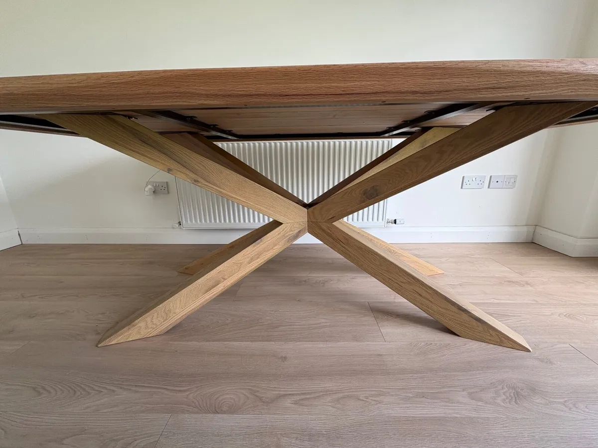 Solid Oak Dining Room Table - Image 3
