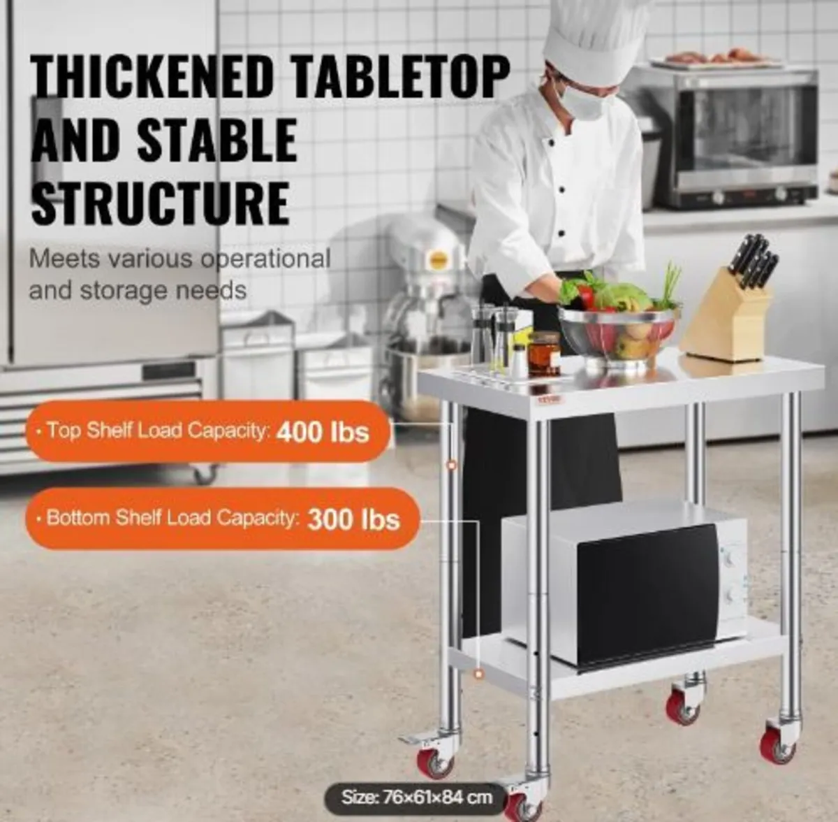 Stainless Steel Work Table 30 x 24 x 33 Inch - Image 2