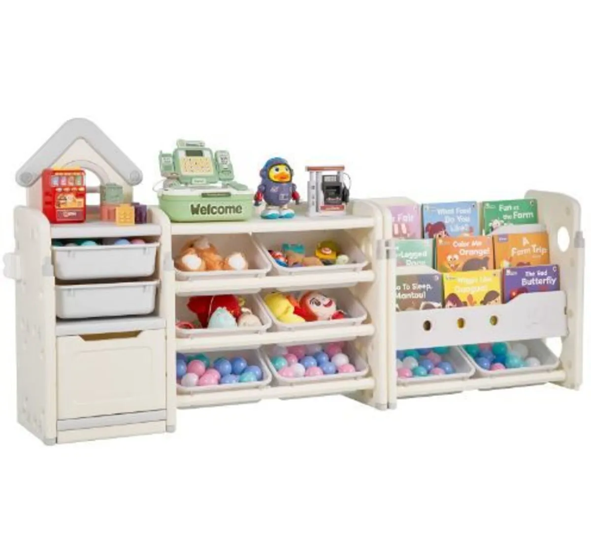 Kids Toy Storage with Bookshelf - Image 3