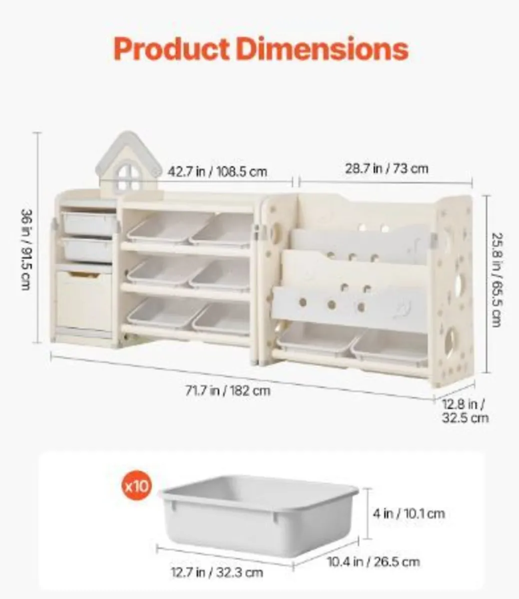 Kids Toy Storage with Bookshelf - Image 4