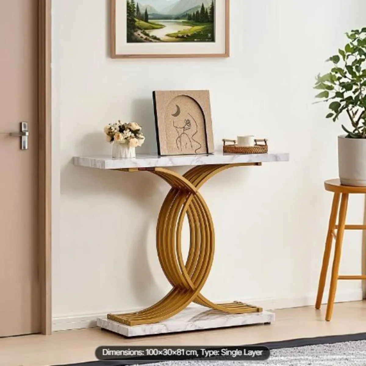 Narrow Console Sofa Table, 39.4 inches - Image 1
