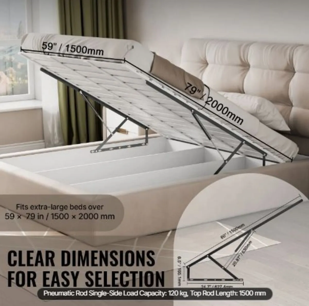 Bed Lift 149.9 cm x 200.7 cm Compatible Bed - Image 2