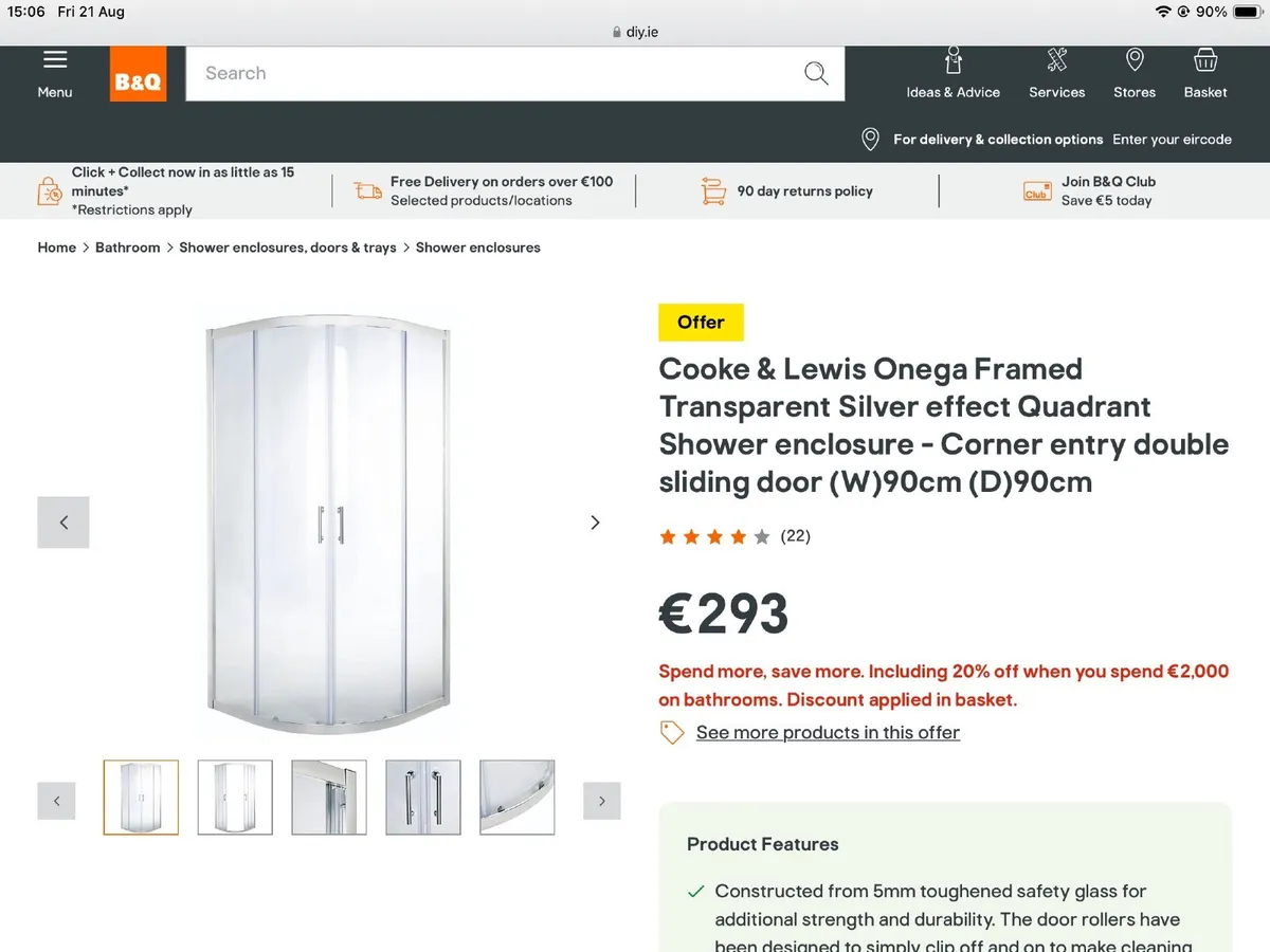 Shower doors & corner tray to suit - Image 2
