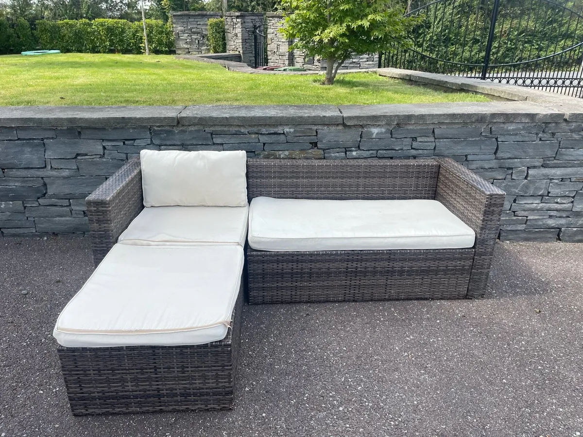 Genuine Rattan L shaped Garden Patio Couch - Sofa - Image 1