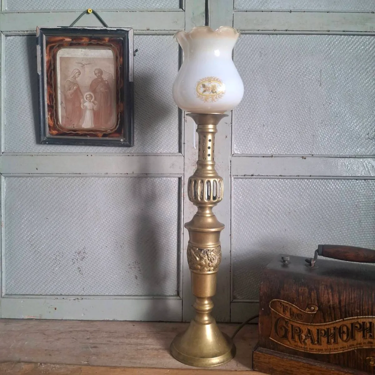 Brass Torchier Table Lamp - Image 1