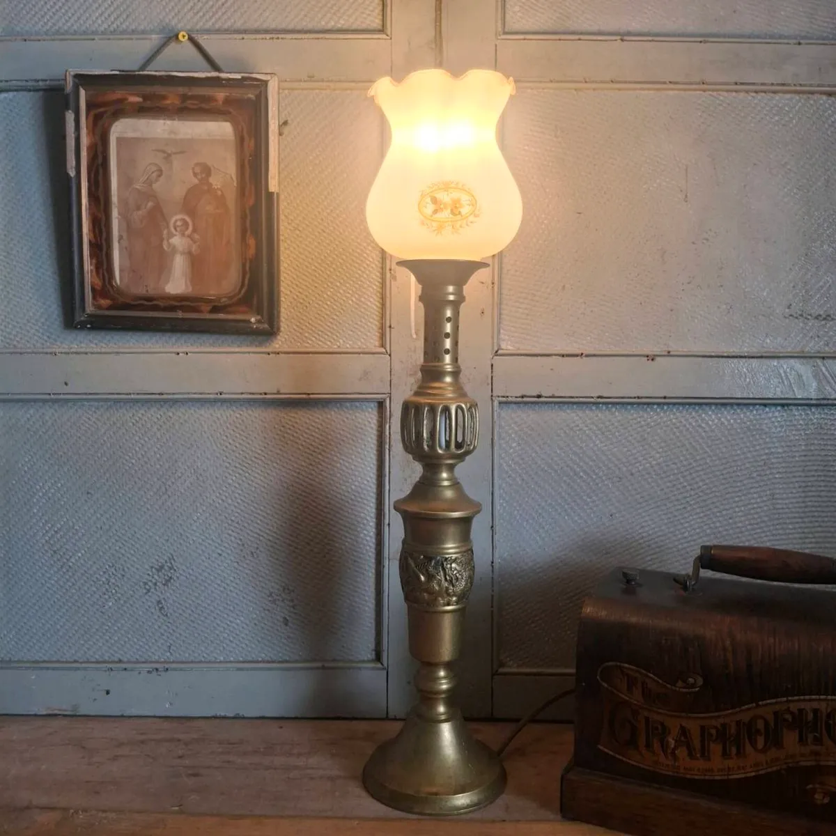 Brass Torchier Table Lamp - Image 2
