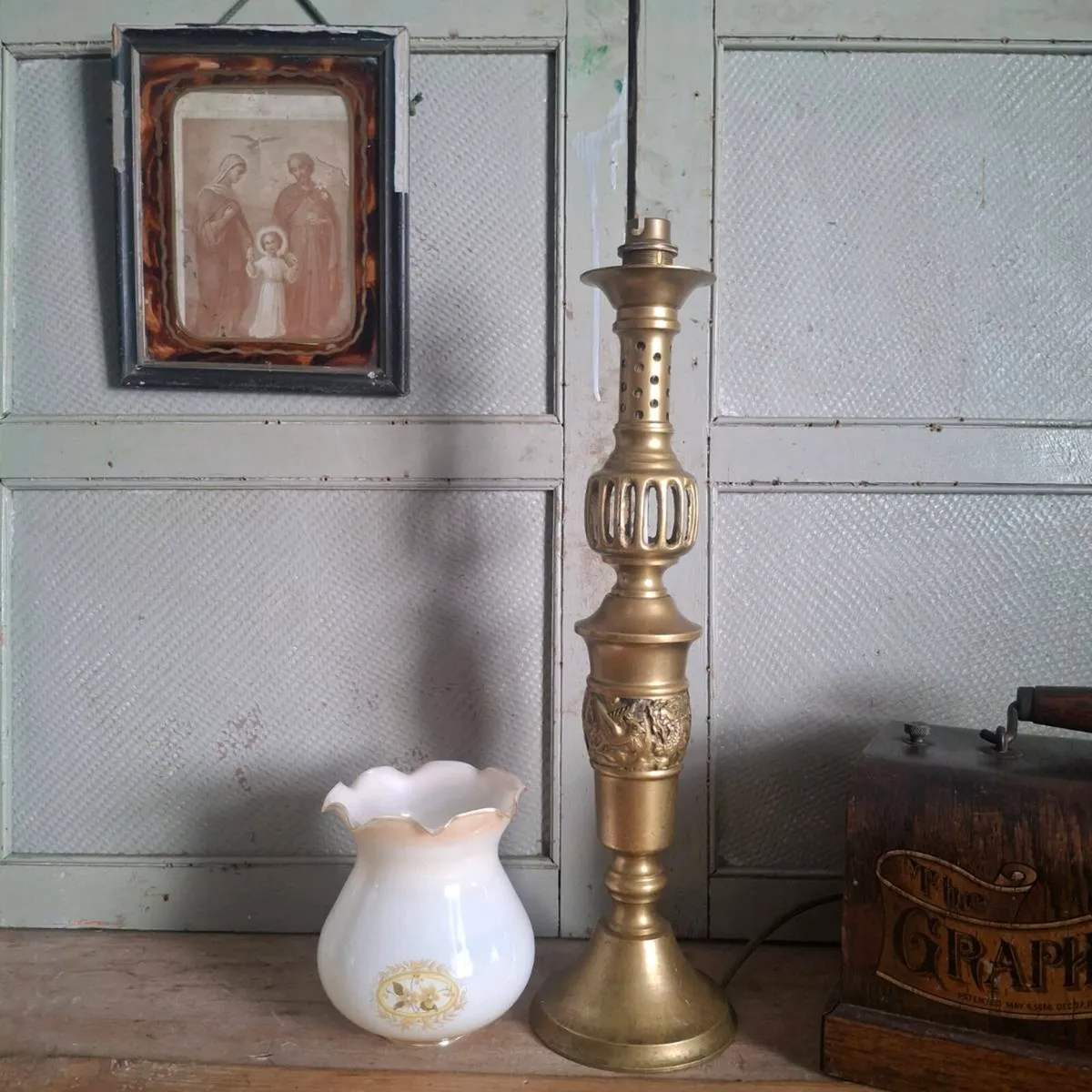 Brass Torchier Table Lamp - Image 3