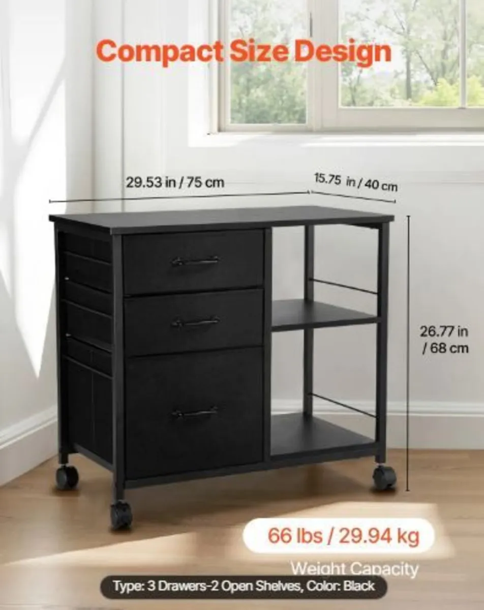 Metal File Cabinet, Mobile Filing Cabinet - Image 2