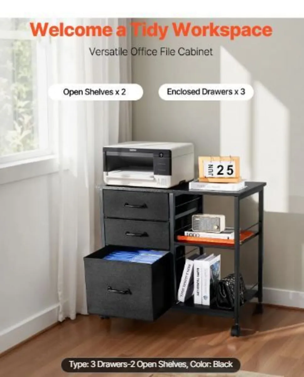 Metal File Cabinet, Mobile Filing Cabinet - Image 3