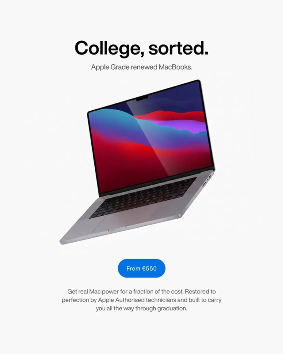 College, sorted. Apple Grade renewed MacBooks. - Image 1