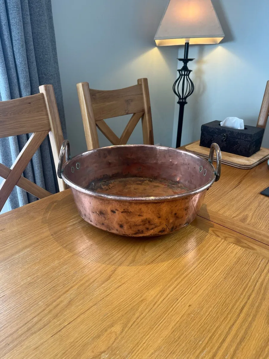 Antique Copper Preserve Pan - Image 1