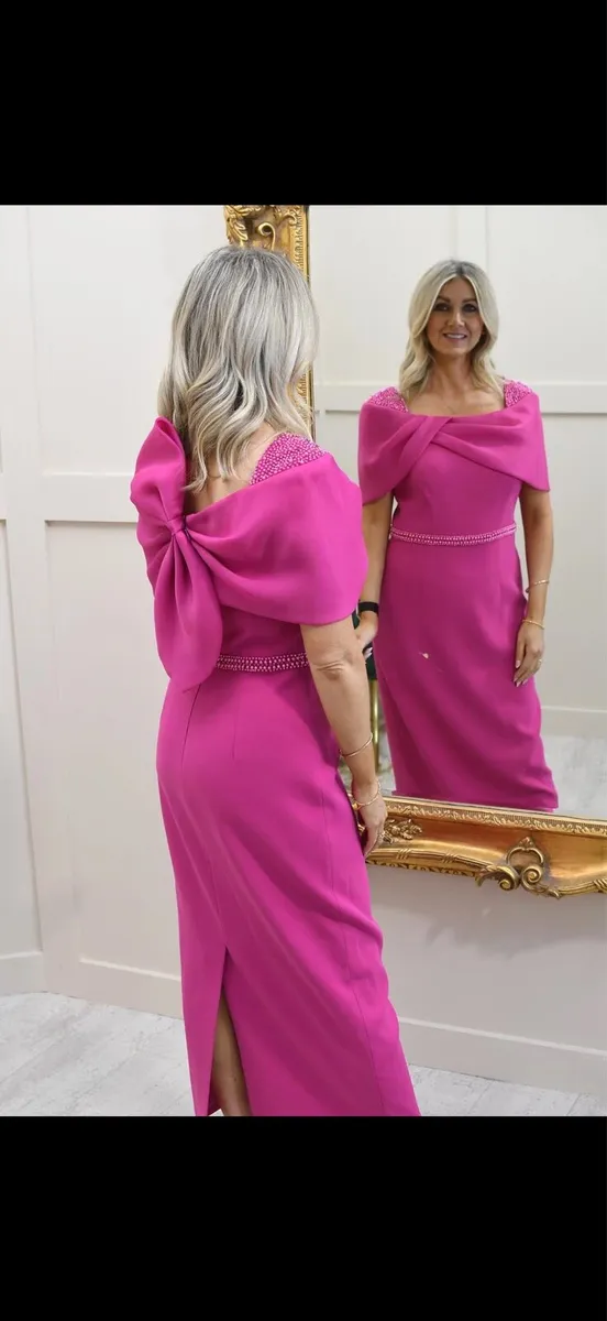 Couture Club Fuchsia Mother of the Bride Dress - Image 3