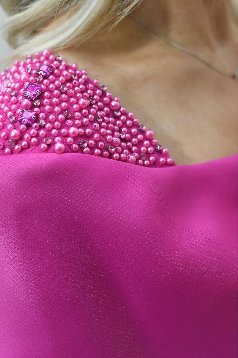 Couture Club Fuchsia Mother of the Bride Dress - Image 4