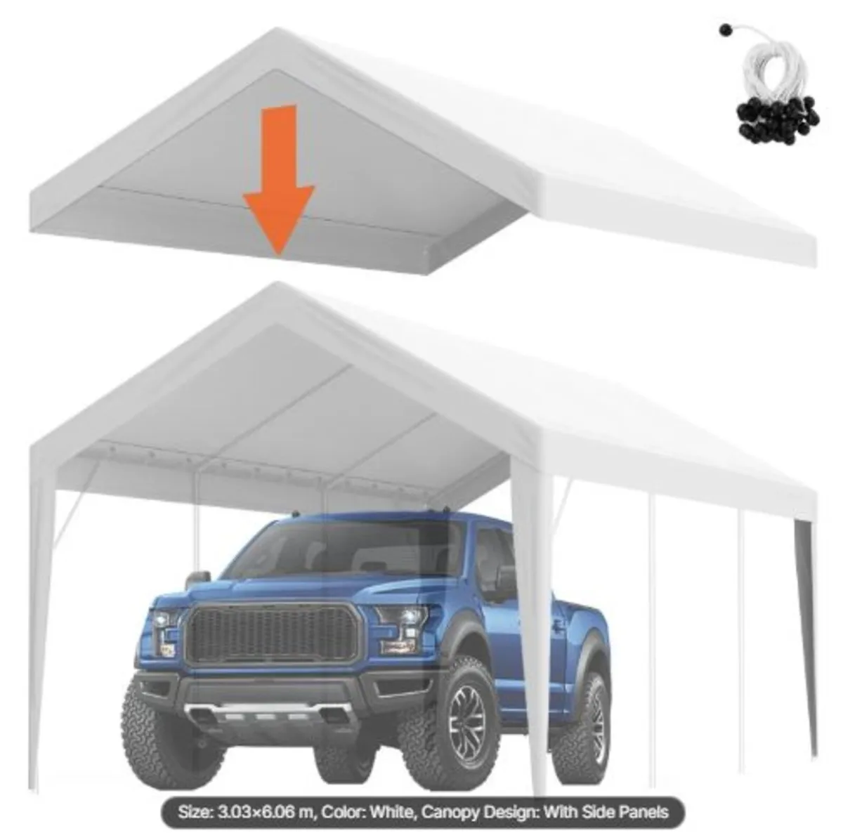 Carport Replacement Canopy Cover 6100 x 3040 mm, - Image 1