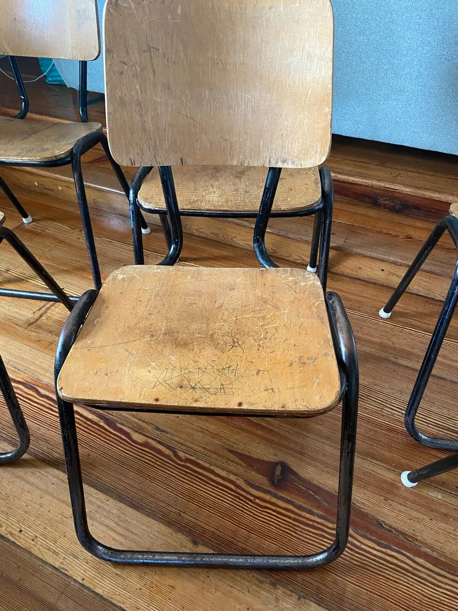 6 Vintage Industrial School Chairs (Adult Size) - Image 3